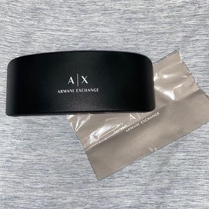 Armani Exchange sunglass eyeglass case with lens wipe